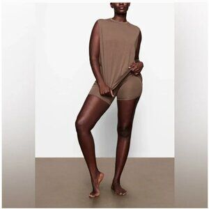 Skims Boyfriend Tank Top Womens 2XL Brown Oxide Sleeveless Oversized Basic